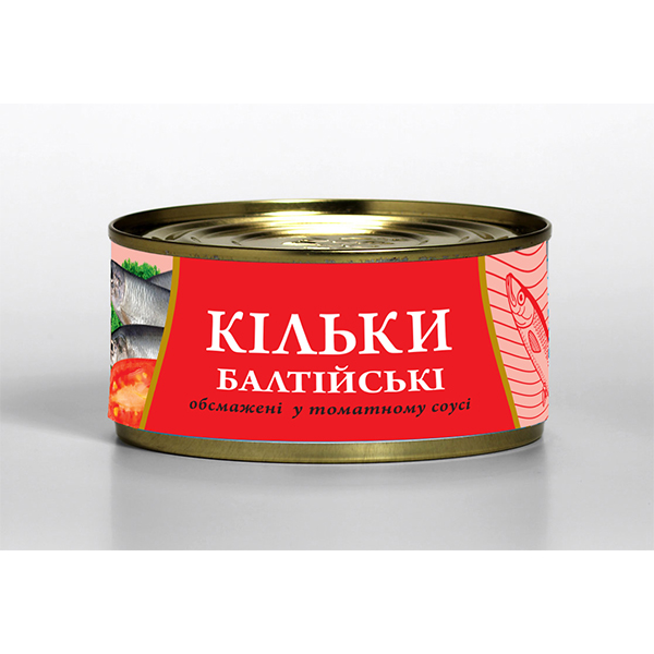 Килька балтийская 240г обжаренная в томатном соусе Fish Line
