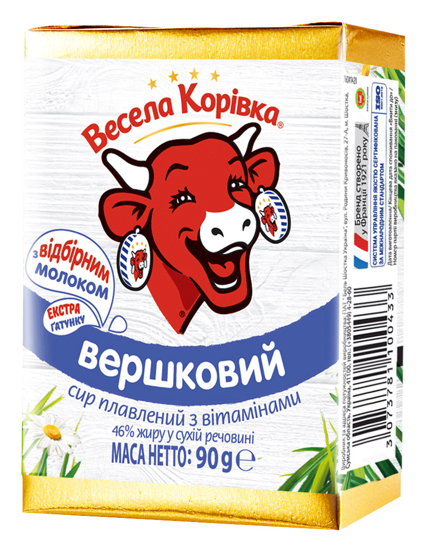 Сыр плавленый 46% Вершковый 70г Веселая коровка