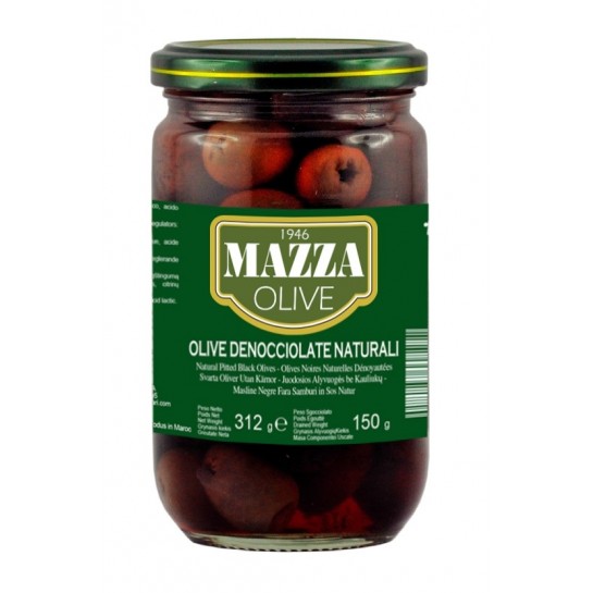 Оливки чорні без кісточки 300мл скло ТМ Mazza