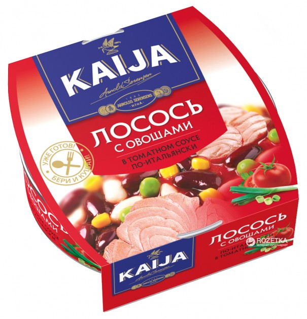Лосось з овочами по-італійськи в томатному соусі 220г ТМ Kaija