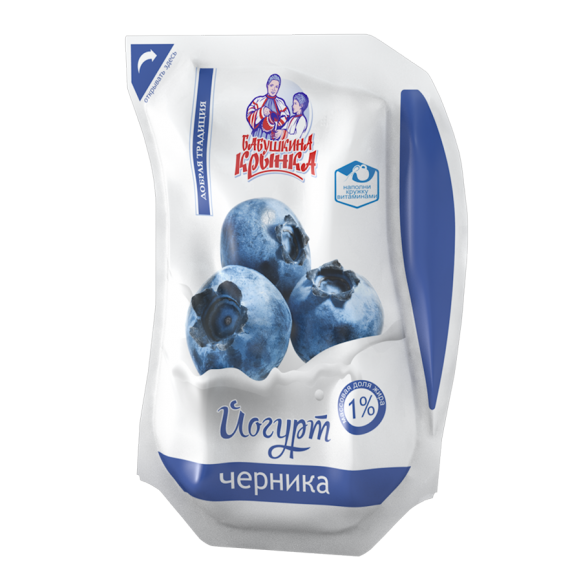 Йогурт Черника 1% 800г ТМ Бабушкина крынка