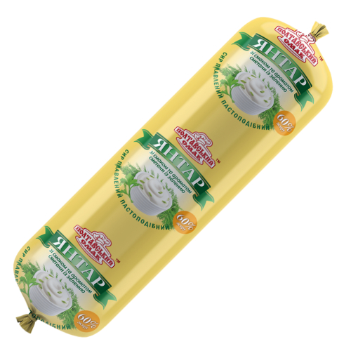 Сыр плавленый «Янтарь пастообразный  60% со вкусом и ароматом сметаны»  туба 200г ТМ Полтавский смак