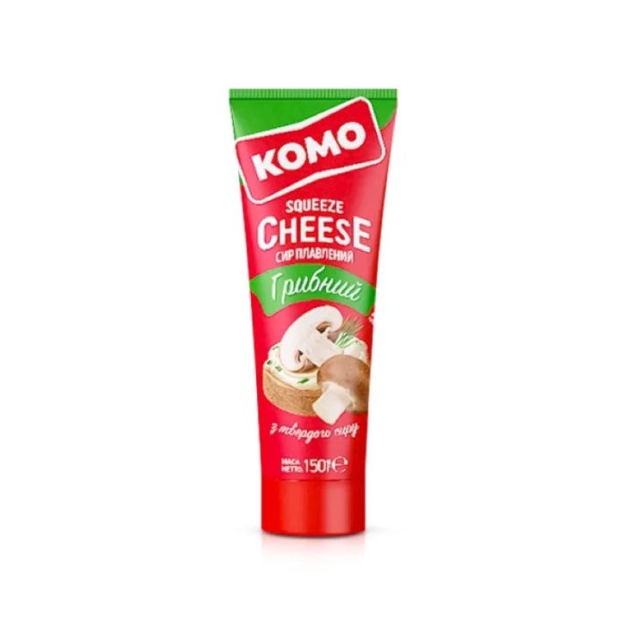 Сир плавлений Squeeze Cheese Грибний тюбик 150г ТМ КОМО