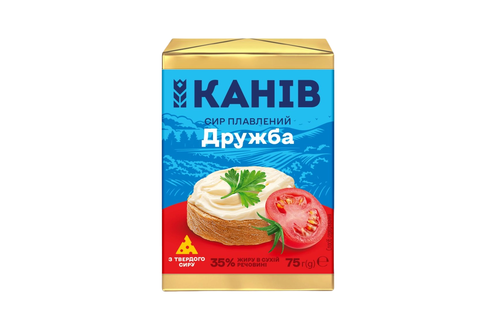 Сир плавлений Дружба 35% 75 г ТМ Канів 