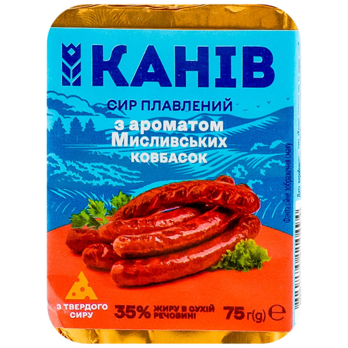 Сир плавлений Ковбаски мисливські 35% 75 г ТМ Канів