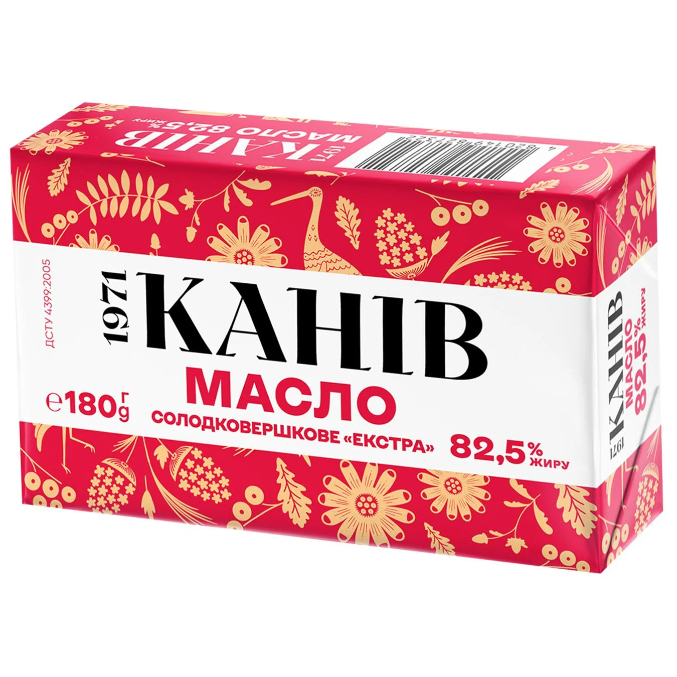 Масло сладкосливочное селянское 82,5 % 180г ТМ Канев