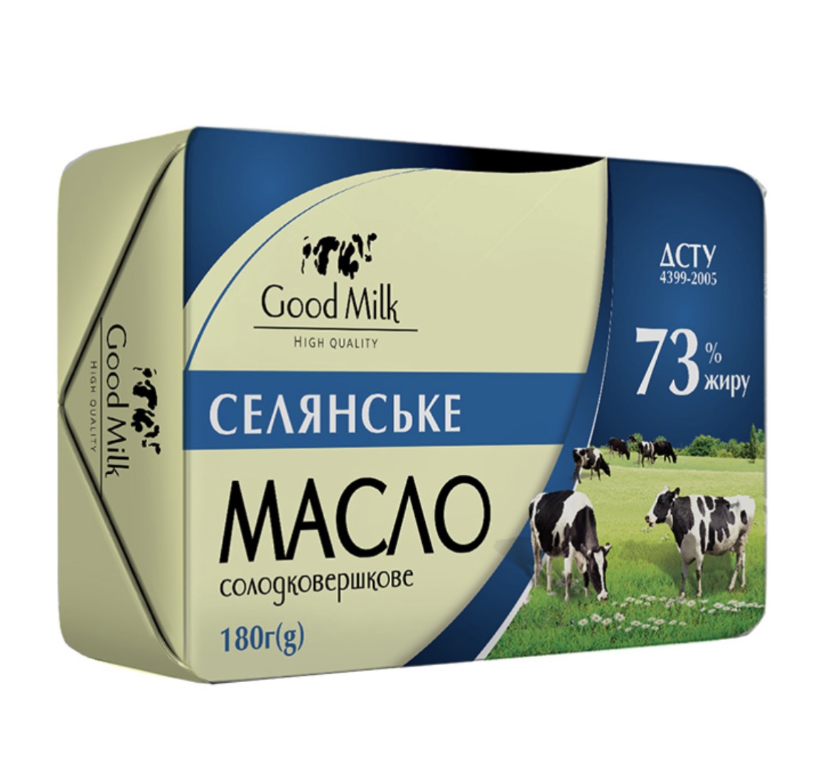 Масло сладкосливочное Селянское 73% 180 г ТМ Good Milk
