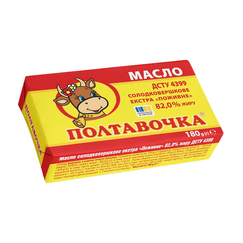 Масло с/с Поживне 82% 180 г ТМ Полтавочка