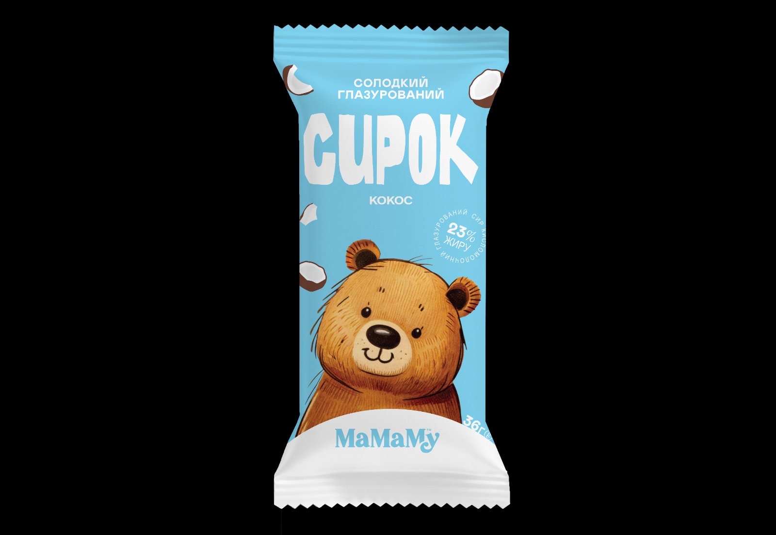 Сирок глазурований КОКОС 23% 36 г МАМАМУ