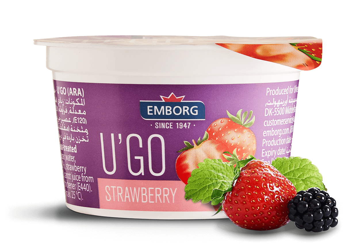 Йогурт UGO с клубникой 0,1% 100 г Emborg