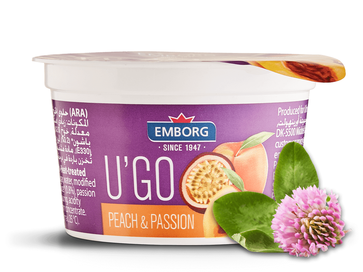 Йогурт UGO с персиком 0,1% 100 г Emborg