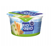 Йогурт Грецький Яблуко-Злаки-Льон 2% 130г ТМ Eco Greco