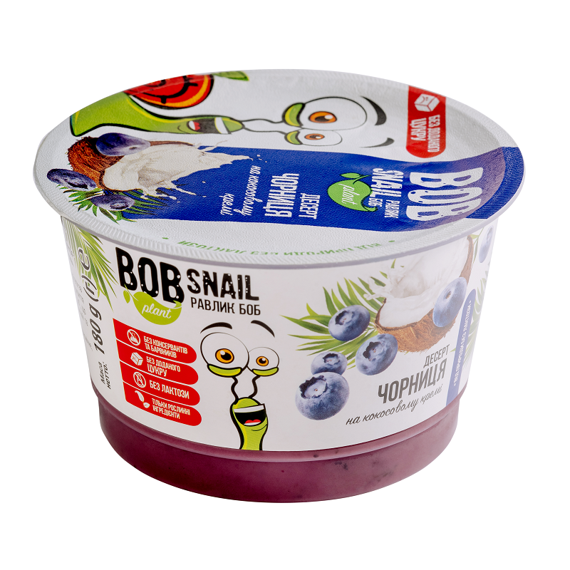 Десерт Чорниця на кокосовому кремі 180г Bob Snail