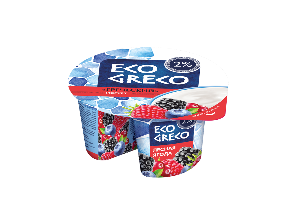 Йогурт Грецький лісова ягода 2% 130г ТМ Eco Greco