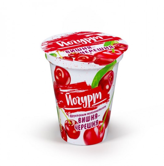 Йогурт вишня-черешня 2% 310г ТМ Бабушкіна кринка