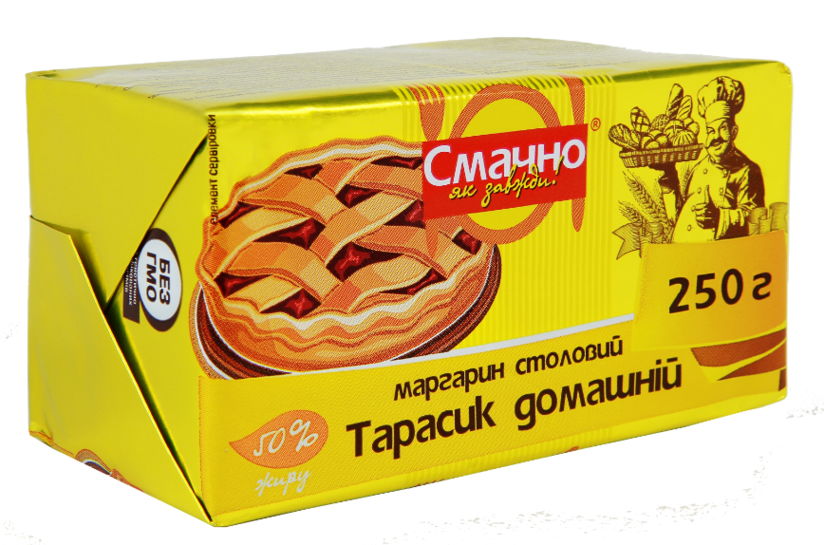 Маргарин столовий Тарасик домашній 50% 250гр (фольга) ТМ Олком: купити ...